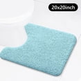 thumbnail image 1 of Hengbo U-Shaped Toilet Shaggy Bathroom Contour Rug 20 x 20 inch U Shape Toilet Mat Blue, 1 of 9