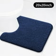 thumbnail image 1 of Tripumer U-Shaped Toilet Shaggy Bathroom Contour Rug 20 x 20 inch U Shape Toilet Mat Navy Blue, 1 of 9