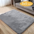 thumbnail image 1 of Tripumer Ultra Soft Rug Fluffy Shag Area Rug 3 X 5 feet Solid Shaggy Carpets Fuzzy Rug for Bedroom Modern Home Interior Decor Gray, 1 of 7