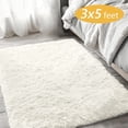 thumbnail image 1 of Tripumer Ultra Soft Rug Fluffy Shag Area Rug 3 X 5 feet Solid Shaggy Carpets Fuzzy Rug for Bedroom Modern Home Interior Decor White, 1 of 7