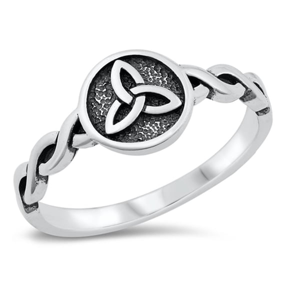 Triquetra Norse Symbol Eternal Life Ring .925 Sterling Silver Band Jewelry Female Male Unisex Size 5