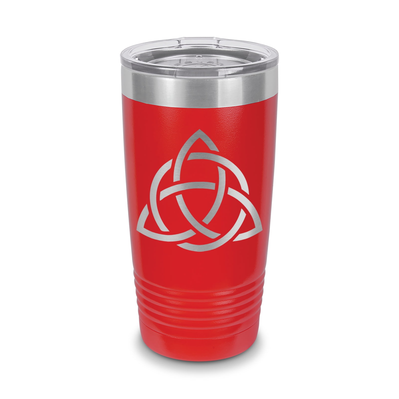 Triquetra Tumbler 20 oz - Laser Engraved w/ Clear Lid - Stainless Steel ...