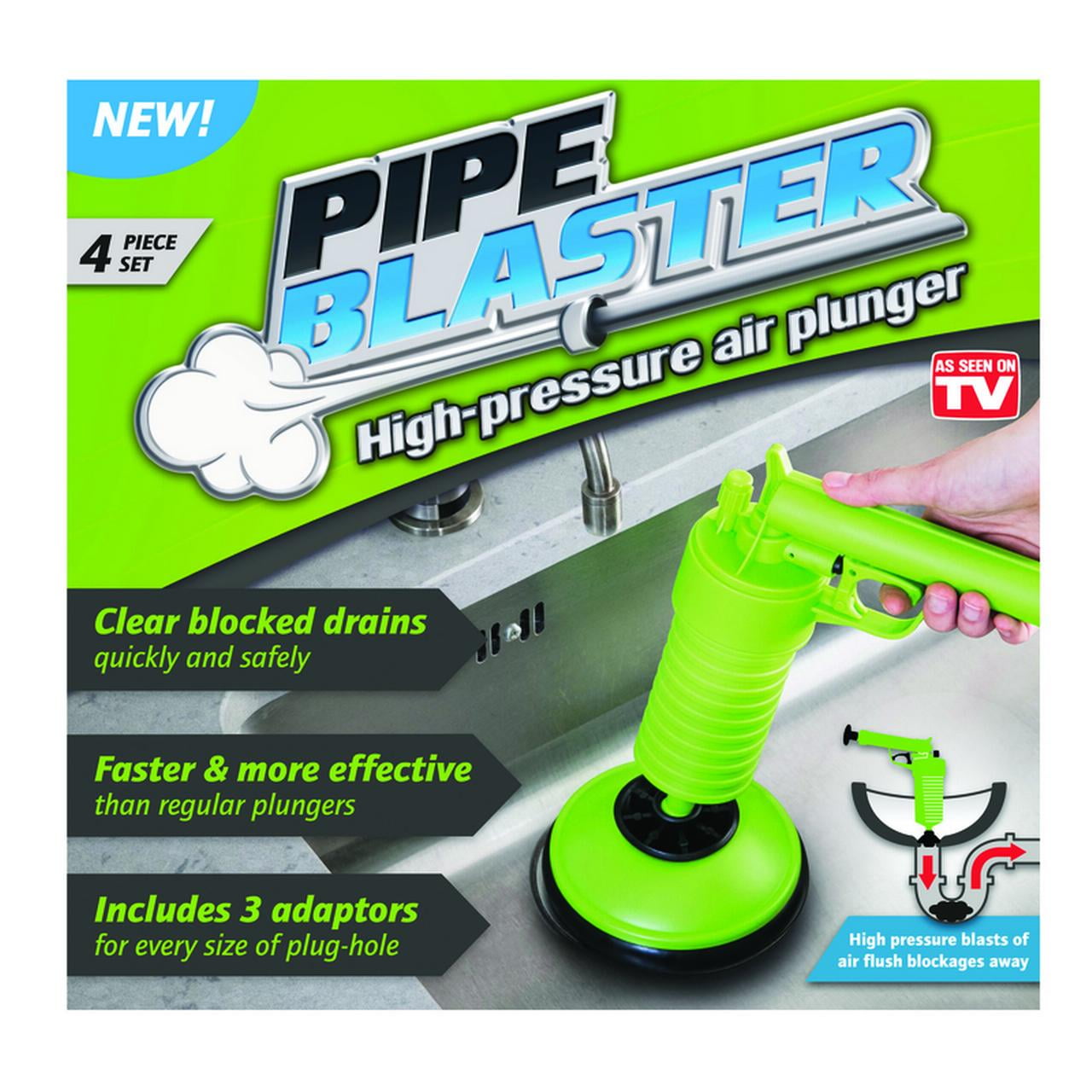Trisales Marketing Pipe Blaster High-Pressure Air Plunger Clear Blocked Drains Quickly