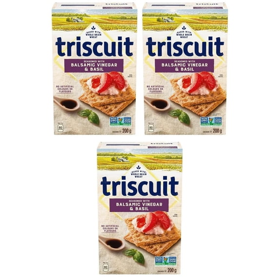 Triscuit Balsamic Vinegar and Basil Crackers, 200g (3 Pack)