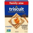 Triscuit Cracked Pepper & Olive Oil Whole Grain Wheat Crackers, Family