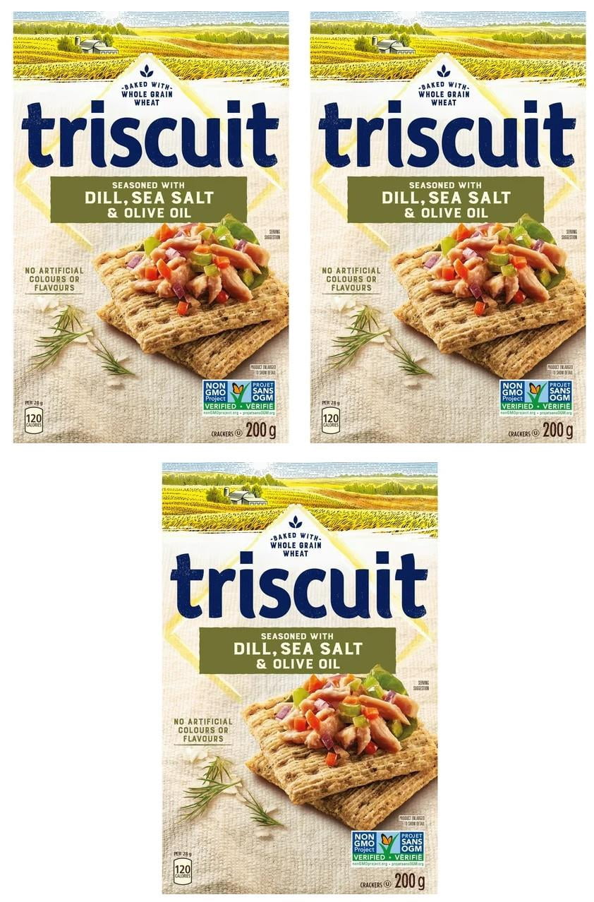 Triscuit Dill Sea Salt & Olive Oil Snacking Crackers, 200g (3 Pack)