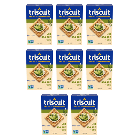 Triscuit Dill, Sea Salt & Olive Oil Whole Grain Wheat Crackers, 8.5 oz (Pack of 8)