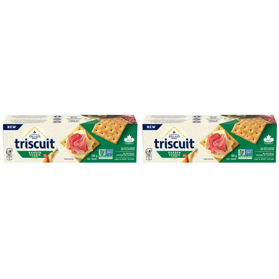 Triscuit, Garden Vegetable Crackers, Light and Crispy Texture, 185g (2 Pack)
