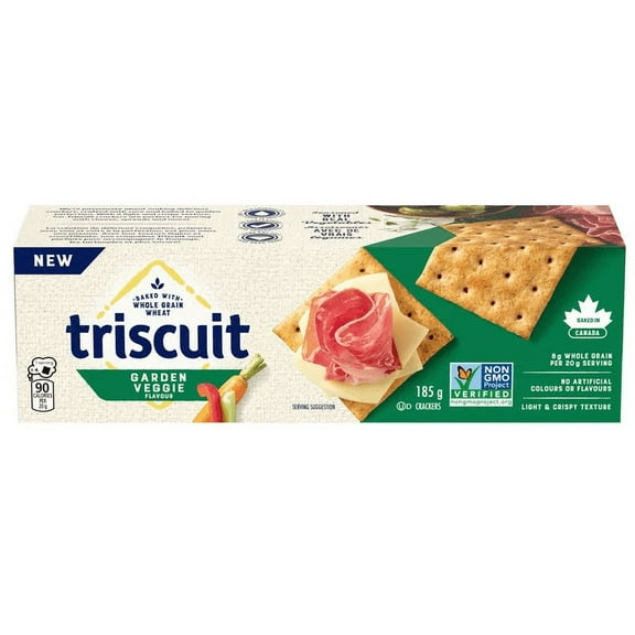 Triscuit, Garden Vegetable Crackers, Light and Crispy Texture, 185g