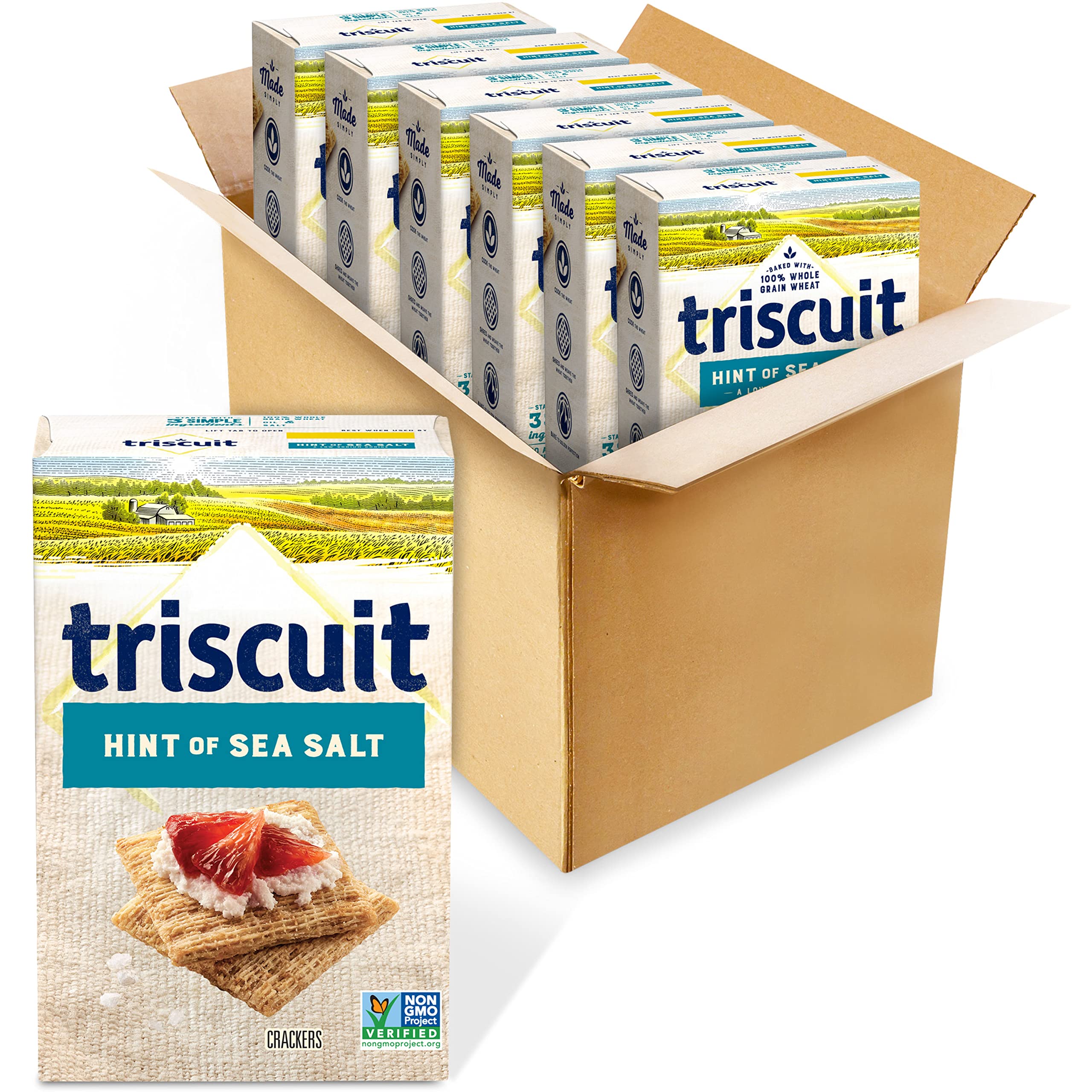 Triscuit Hint Of Sea Salt Whole Grain Wheat Crackers, 8.5 Oz (Pack Of 6