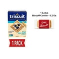 thumbnail image 1 of Triscuit Hint Of Sea Salt Whole Grain Wheat Crackers, Vegan Crackers, Vegan Snacks, Lunch Snacks, 8.5 Oz - Pack Of 1 & Lotus Biscoff Cookie - 0.2 Oz - 1 ct, 1 of 5