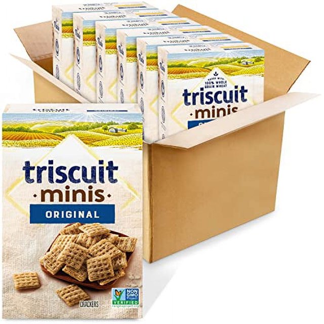 Triscuit Minis Original Whole Grain Wheat Crackers Made With Sea Salt