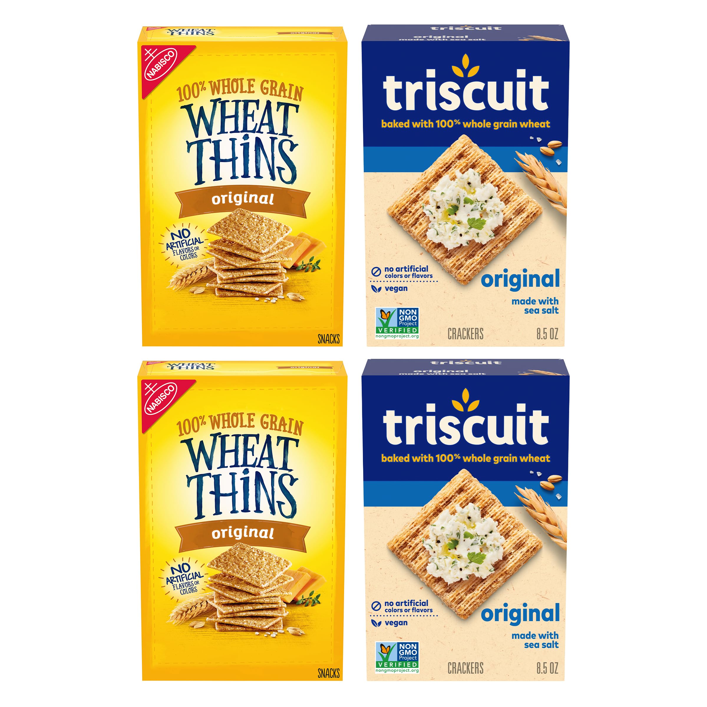 Triscuit Original Whole Grain MMF7 Wheat Vegan Crackers and Wheat Thins ...