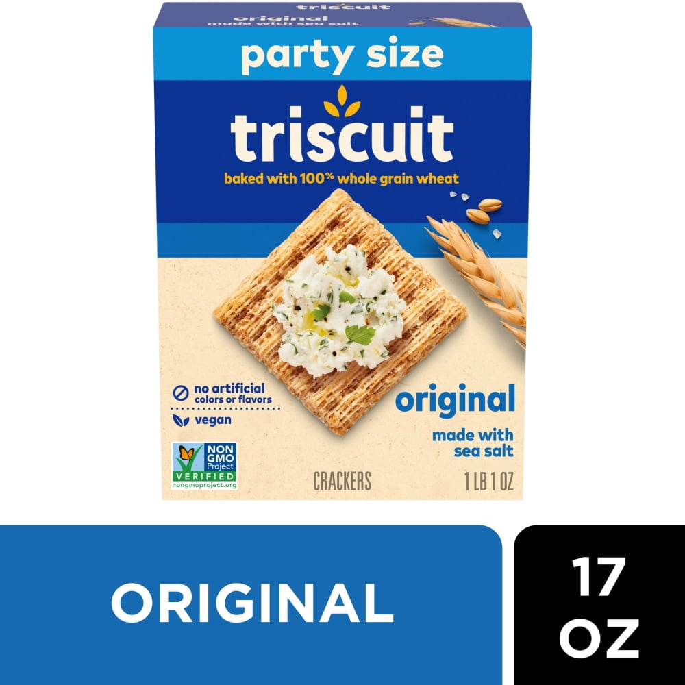 Triscuit Original Whole Grain Wheat Vegan Crackers, 17 oz