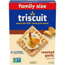 Triscuit Roasted Garlic Whole Grain Wheat Crackers, Family Size, 12.5 oz
