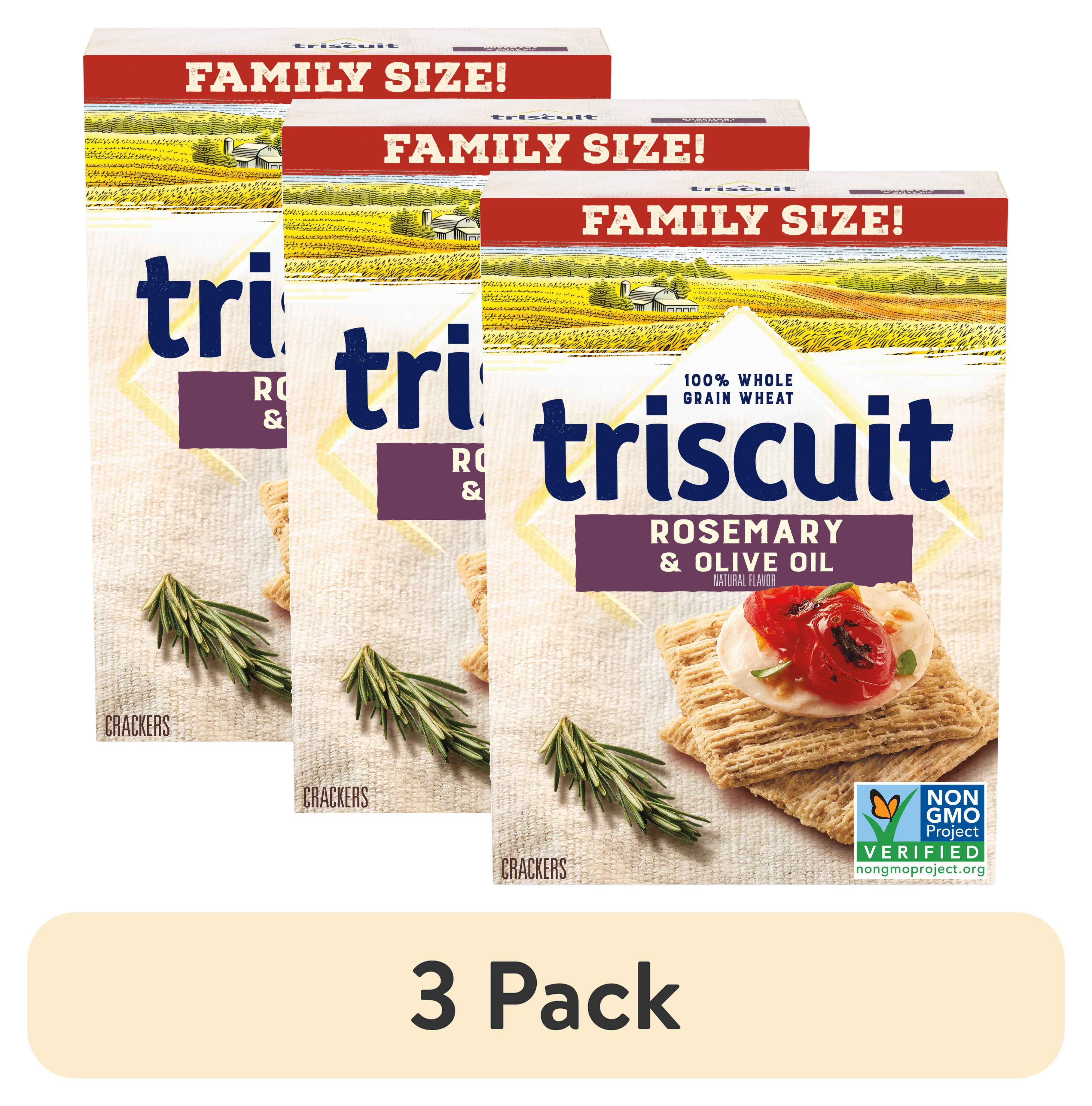 (3 pack) Triscuit Rosemary & Olive Oil Whole Grain Wheat Crackers