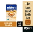 thumbnail image 1 of Triscuit Smoked Gouda Whole Grain Wheat Crackers 8.5 oz - Pack of 3 & Lotus Biscoff Cookie - 0.2 Oz - 1 ct, 1 of 5