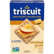 Triscuit Smoked Gouda Whole Grain Wheat Crackers, Lunch Snacks, Snack Crackers, 8.5 oz