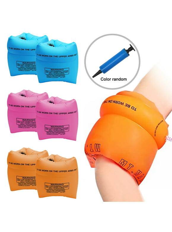 Trisens 6 Pack Swimming Arm Floats for Adults and Kids, PVC Floaties, Inflatable with Arm Bands and Swimming Rings for Safety