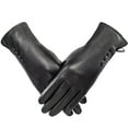 thumbnail image 1 of Whiteleopard Winter Gloves PU Leather Gloves For Women, Warm Thermal Windproof Gloves With Wool Lining, 1 of 6