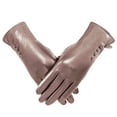 thumbnail image 1 of Whiteleopard Winter Gloves PU Leather Gloves For Women, Warm Thermal Windproof Gloves With Wool Lining, 1 of 6