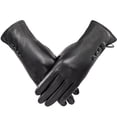 thumbnail image 1 of Whiteleopard Winter Gloves PU Leather Gloves For Women, Warm Thermal Windproof Gloves With Wool Lining, 1 of 6