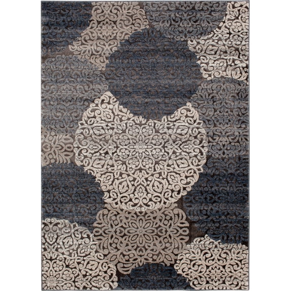 Trisha Yearwood Enjoy Mallory 7'10"x9'10" Floral Area Rug, Light Gray