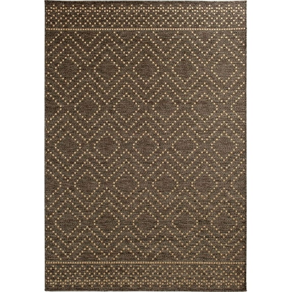 Trisha Yearwood Gather Sidra 5'3"x7'7" Diamond Indoor Outdoor Area Rug, Brown