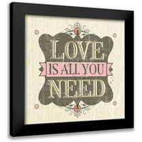 Trishpix 12x12 Black Modern Framed Museum Art Print Titled - Burlap Love
