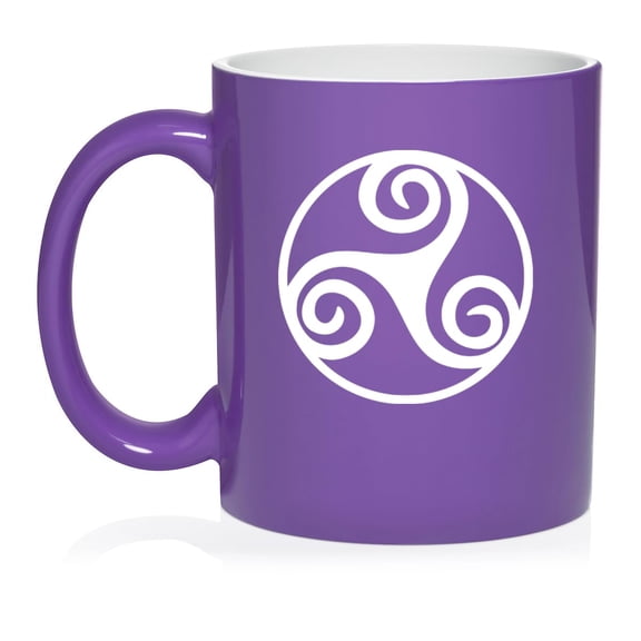 Triskel Celtic Triskelion Ceramic Coffee Mug Tea Cup Gift (11oz Purple)