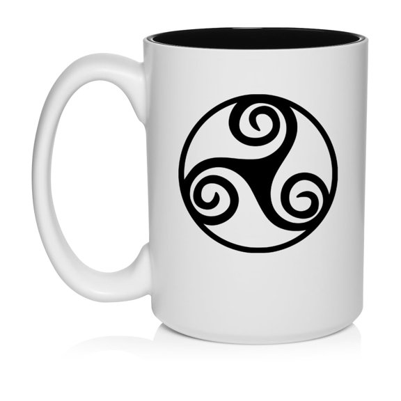 Triskel Celtic Triskelion Ceramic Coffee Mug Tea Cup Gift (15oz White)
