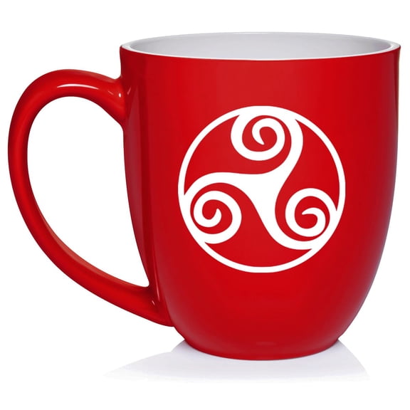 Triskel Celtic Triskelion Ceramic Coffee Mug Tea Cup Gift (16oz Red)