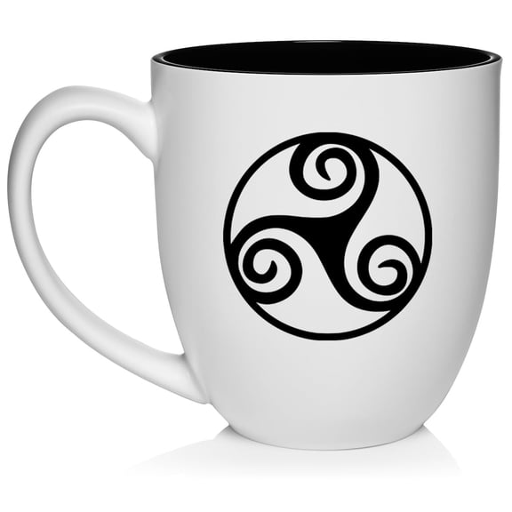Triskel Celtic Triskelion Ceramic Coffee Mug Tea Cup Gift (16oz White)