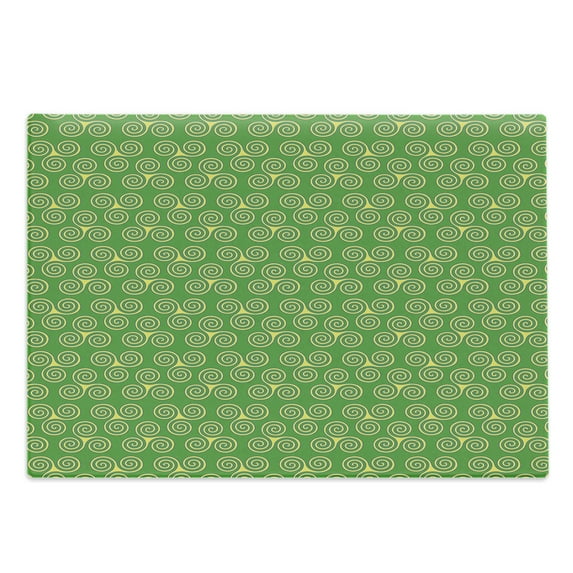 Triskele Cutting Board, Swirling Triple Spiral Geometric Rings Abstract Repetitive Pattern Design, Decorative Tempered Glass Cutting and Serving Board, in 3 Sizes, by Ambesonne