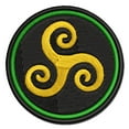 thumbnail image 1 of Triskele Triskelion Triple Spiral Celtic Symbol Applique Multi-Color Embroidered Iron-On Patch - 2.5 Inch Small, 1 of 5