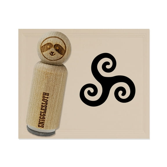 Triskele Triskelion Triple Spiral Celtic Symbol Rubber Stamp for Scrapbooking Crafting Stamping - Medium 1 Inch