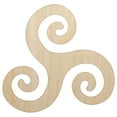thumbnail image 1 of Triskele Triskelion Triple Spiral Celtic Symbol Wood Shape Unfinished Piece Cutout Craft DIY Projects - 4.70 Inch Size - 1/8 Inch Thick, 1 of 7