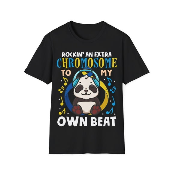 Trisomy 21 Down's Syndrome Ribbon Rockin' Extra Chromosome Unisex T-Shirt