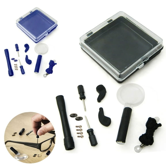 Trisonic 15 Pieces Glasses Repair Tool Kit Set Eyewear Optical Eyeglasses Screws Screwdriver