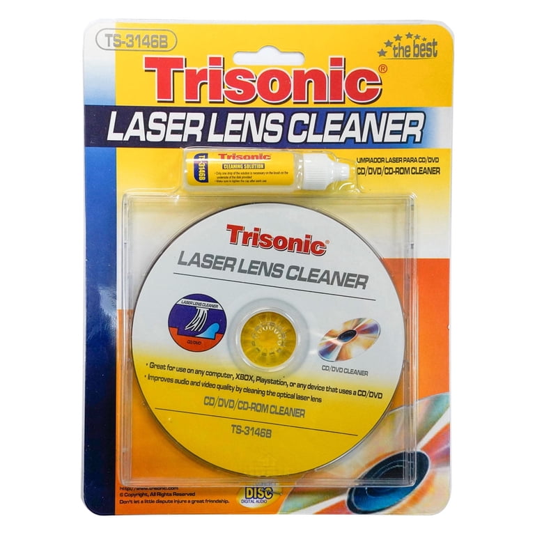 Trisonic Laser Lens Cleaner for DVD/CD Players, TS-3146B + liquid