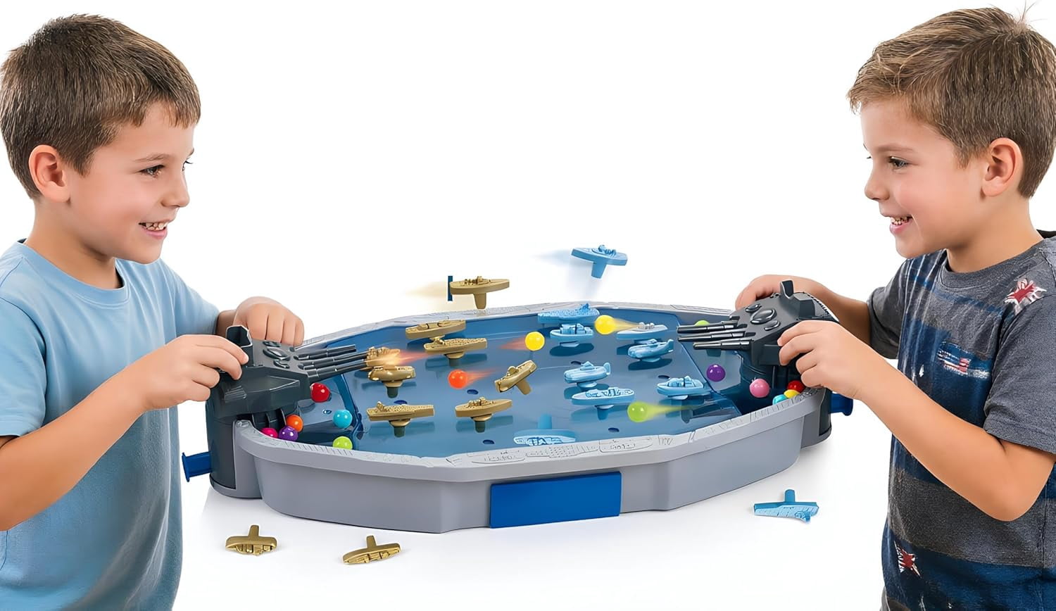 Trisquirrel Naval Battleships Shooting Game,Tabletop Warships Shot Game for 2 Players,Battle Competitive Toy for Age 6+,Fun for Kids & Adults
