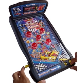 Trisquirrel Racing Car Pinball Machine, Tabletop Arcade Toy With LED Scoreboard, Flashing Light & Sound Effects for Age 8+