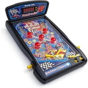 Trisquirrel Racing Car Pinball Machine, Tabletop Arcade Toy With LED Scoreboard, Flashing Light & Sound Effects for Age 8+