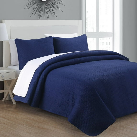 Estate Collection Tristan Quilt Set Color: Navy Size: TWIN