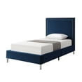 thumbnail image 1 of Tristan Beds Navy Velvet Full Nailhead Trim, 1 of 8