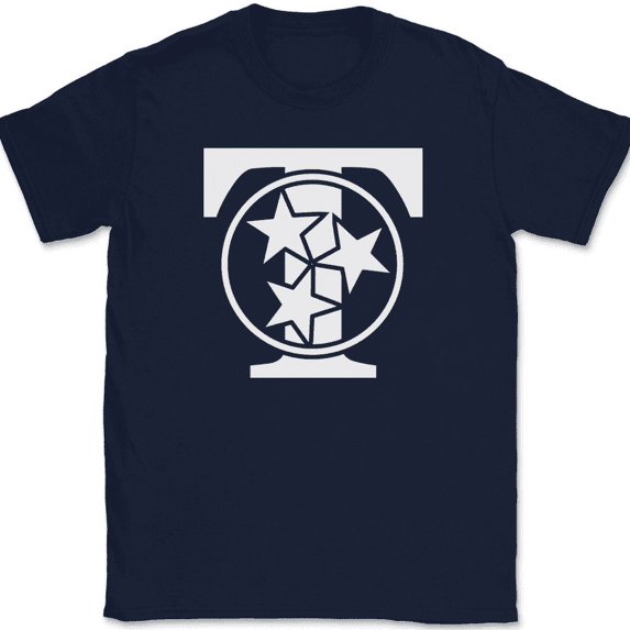 Tristar Logo T-Shirt Texas Tennessee State Pride Home Local Ranger Gift Tee - Navy, XL