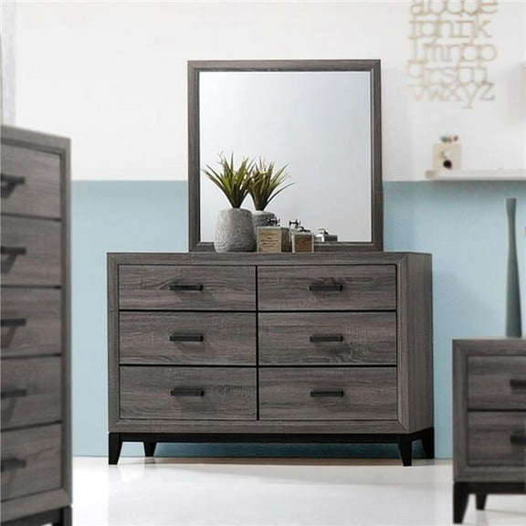 Tristate Apartment Furnishres Ambroise Dresser - Grey & Black, 37 x 59 x 17 in.