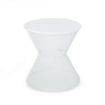 Tristian Modern Outdoor Iron Side Table, Matte White