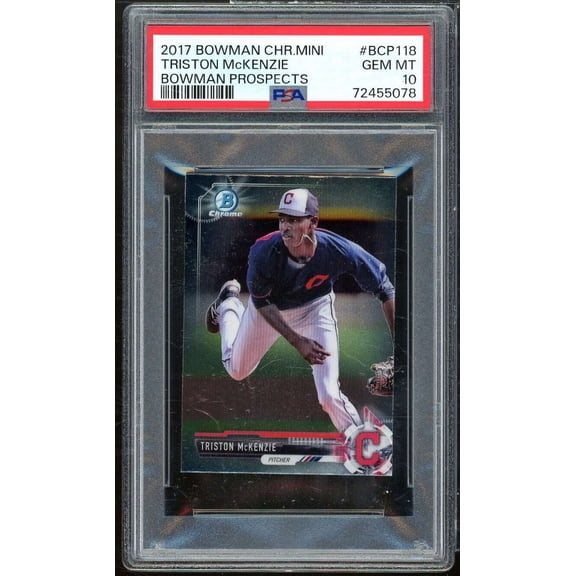 Triston McKenzie Rookie Card 2017 Bowman Chrome Mini Prospects #BCP118 PSA 10