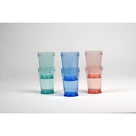 Tritan Scallop Drinkware Set - Multicolor - 9.5 Oz - Set of 6